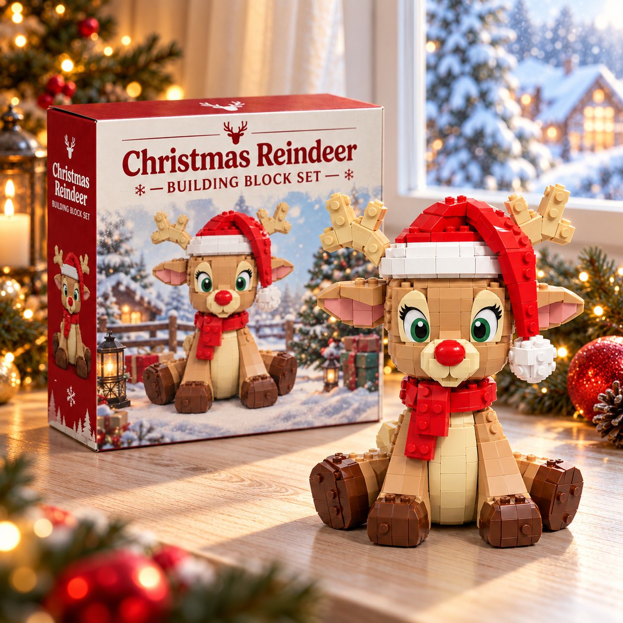Christmas Reindeer Building Block Set 🦌🎅
