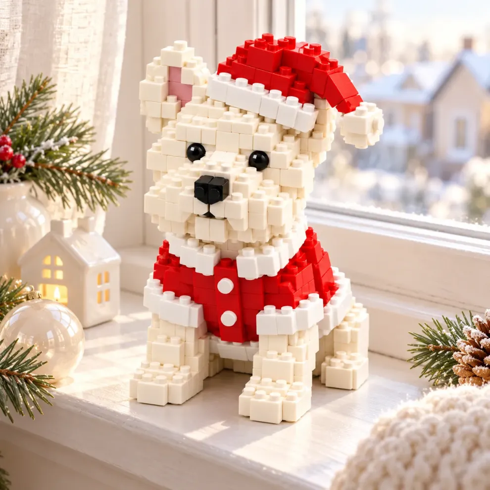 🐶🎄 Christmas Puppy Building Block Collection