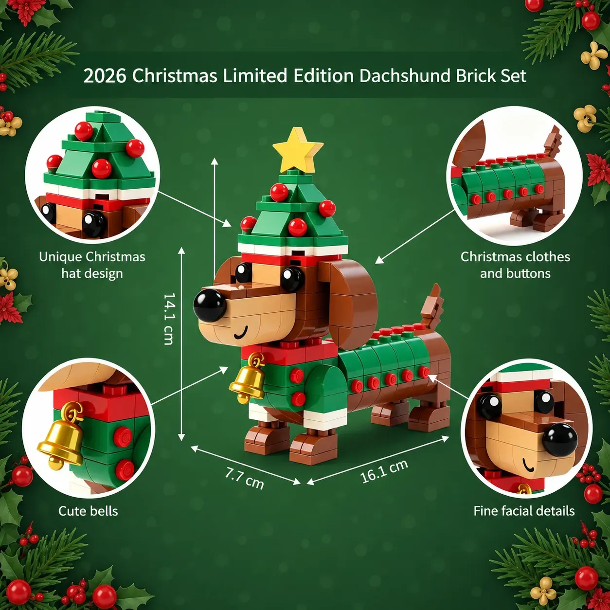 🎄2026 Christmas Limited Edition Dachshund Brick Set🐕