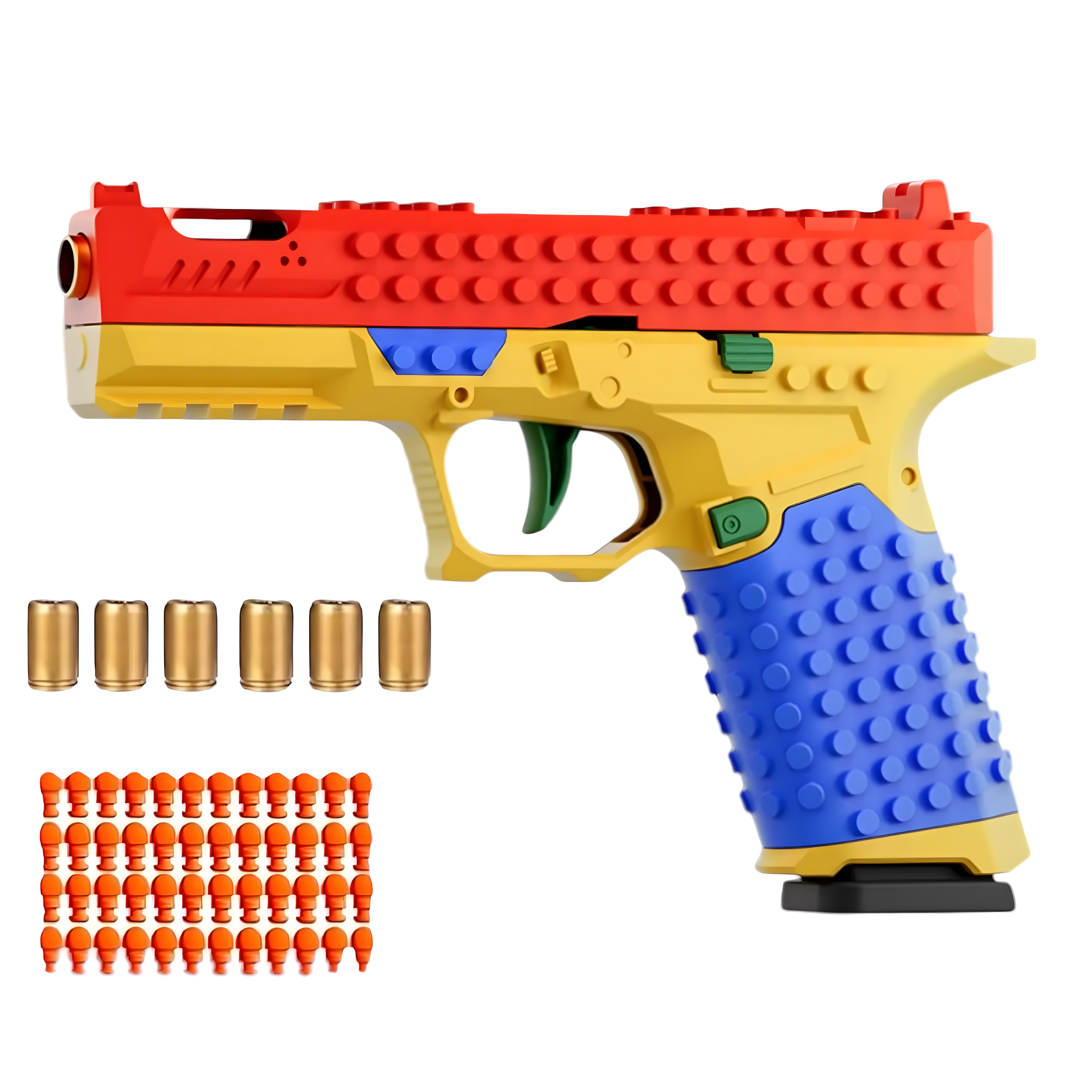 Building Block Semi-Auto Shell Ejecting Soft Bullet Toy Gun