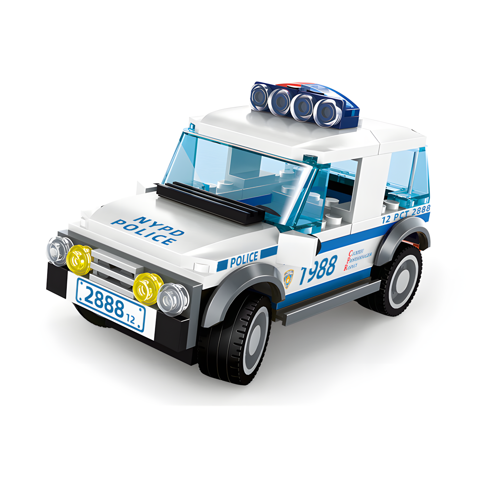 NYPD Police SUV Building Blocks (98PCS) | 1:36 Scale City Patrol Car Bricks Set
