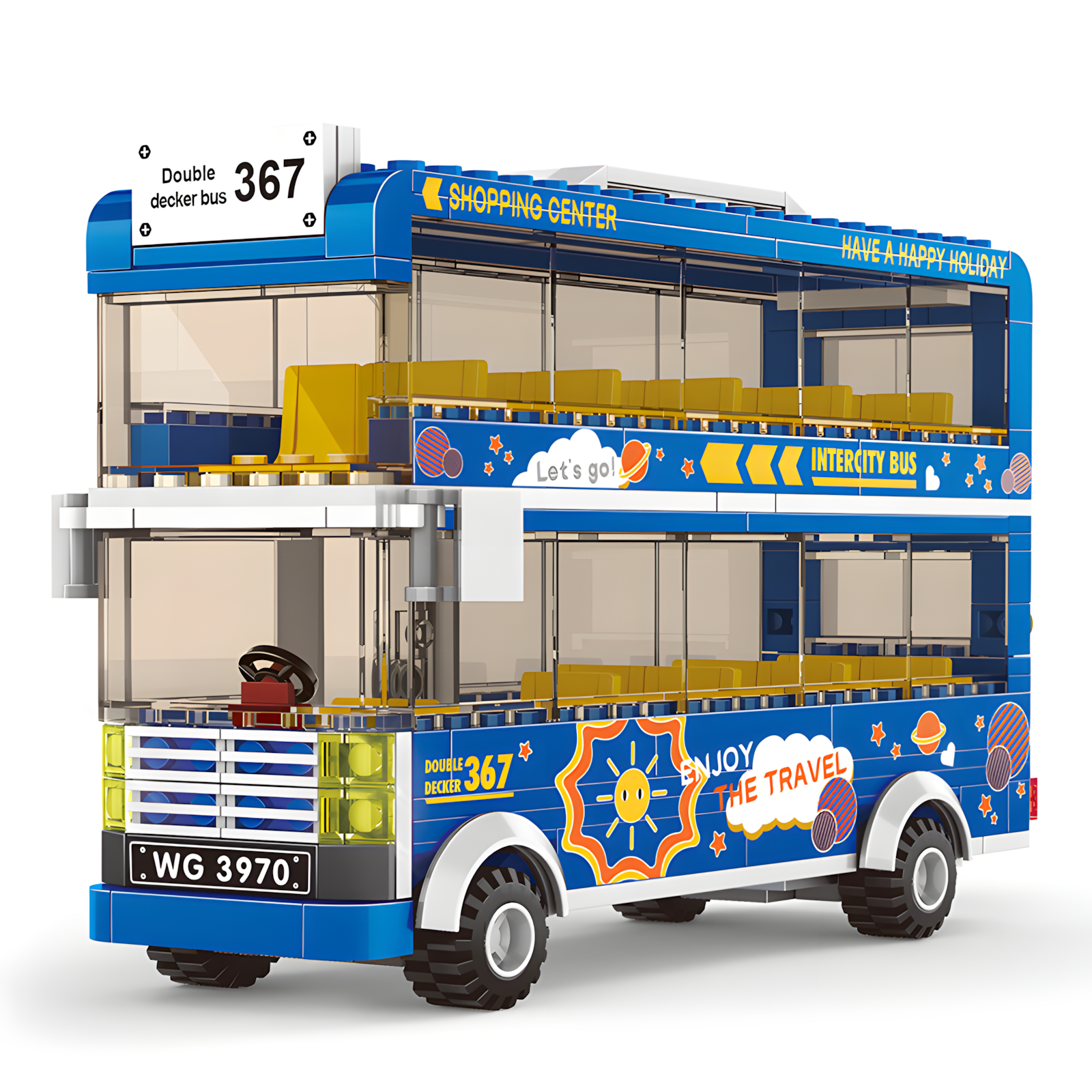 Double Decker Intercity Bus Building Blocks (257PCS)