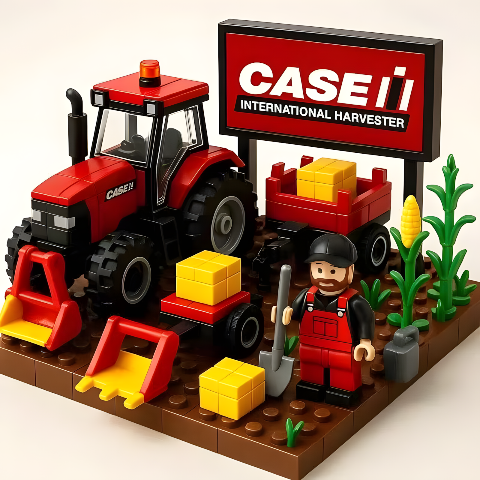 🚜Classic American Farm TractorScene Building Kit