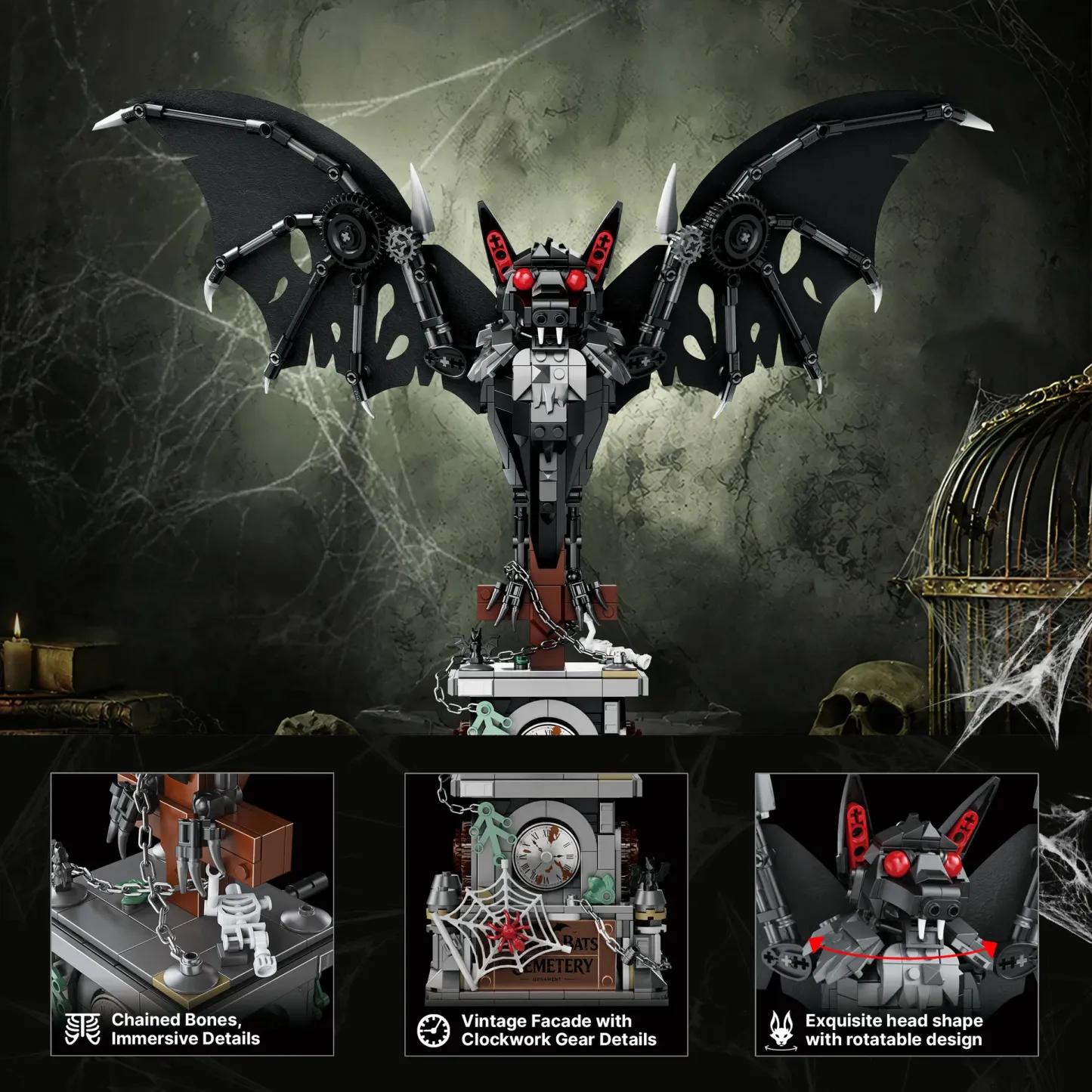 Gothic Dark Bat Mechanical Building Set