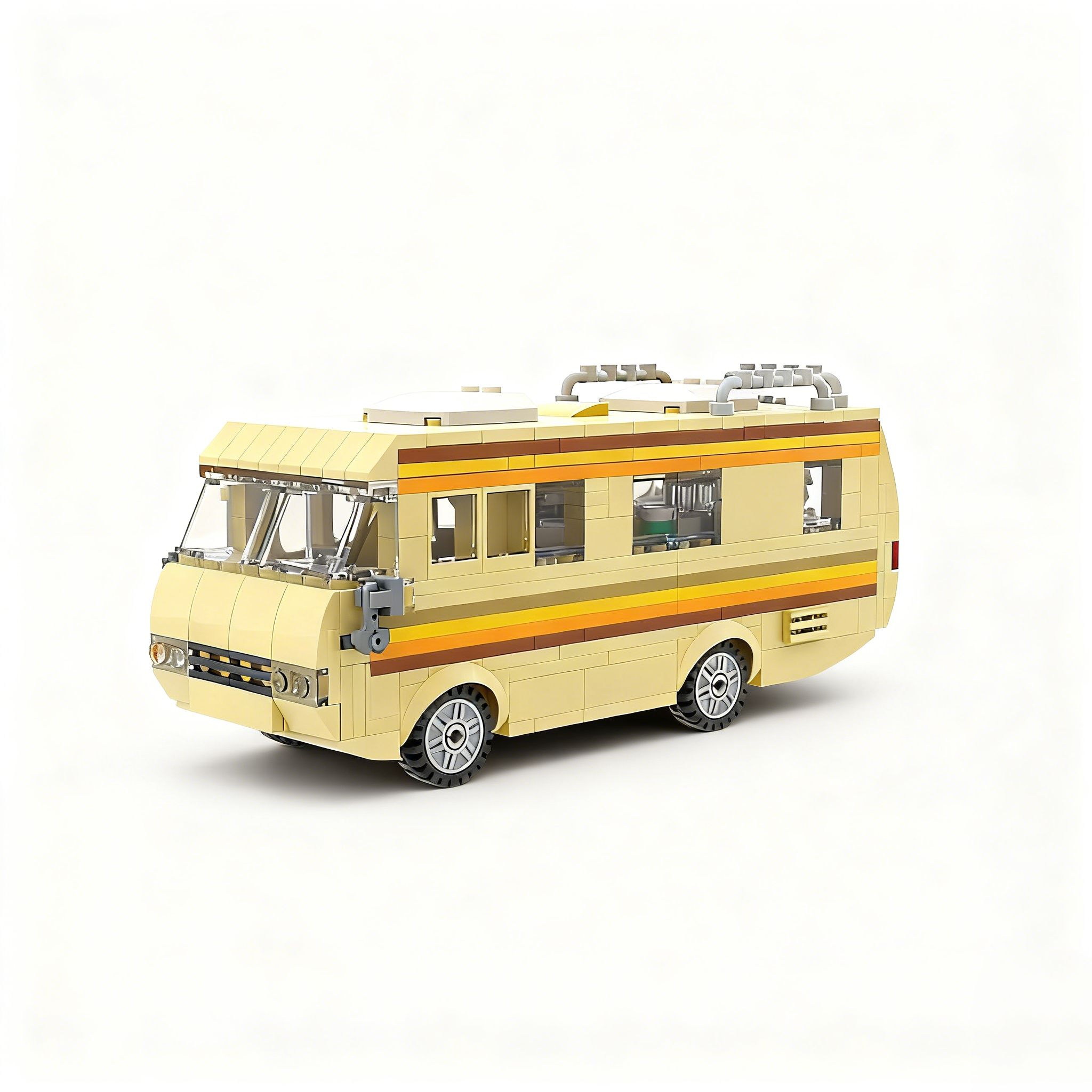 🚌Classic retro RV building block model