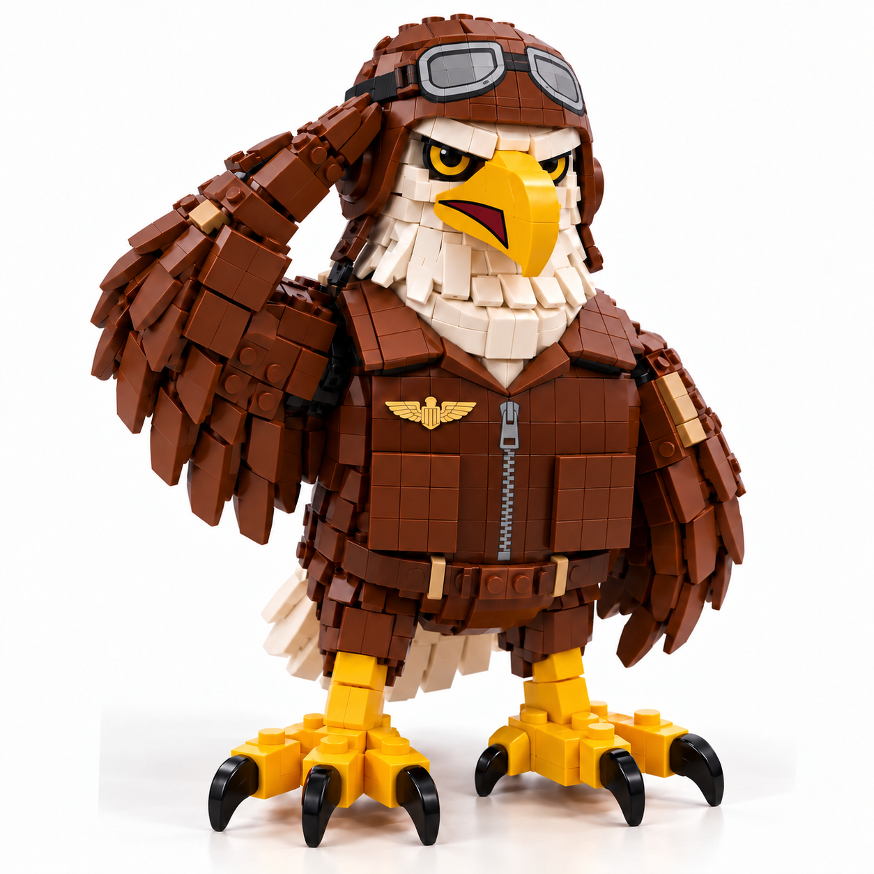 🦅 Vintage Aviator Eagle Building Block Set