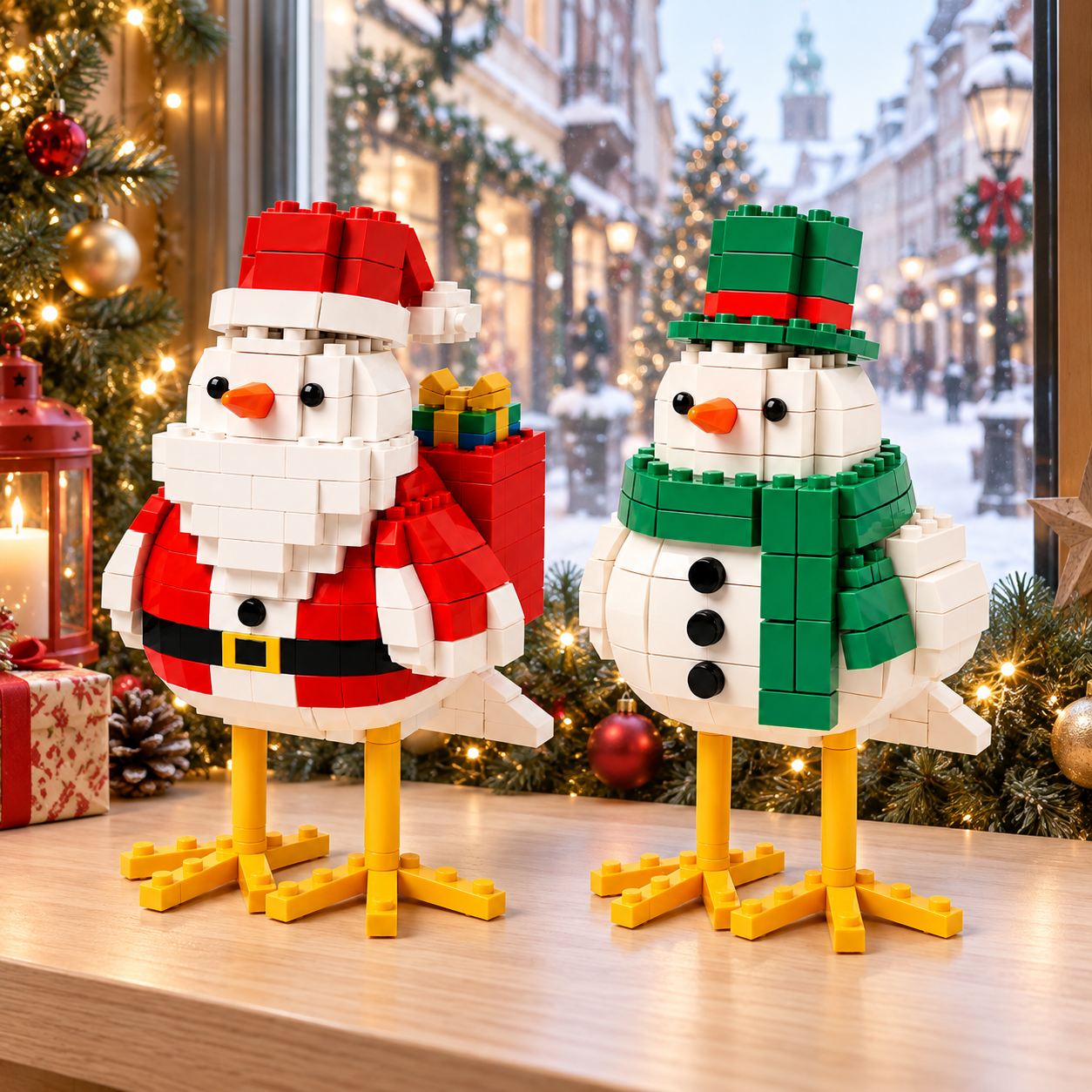 🎅🐦 Christmas Bird Duo Building Set