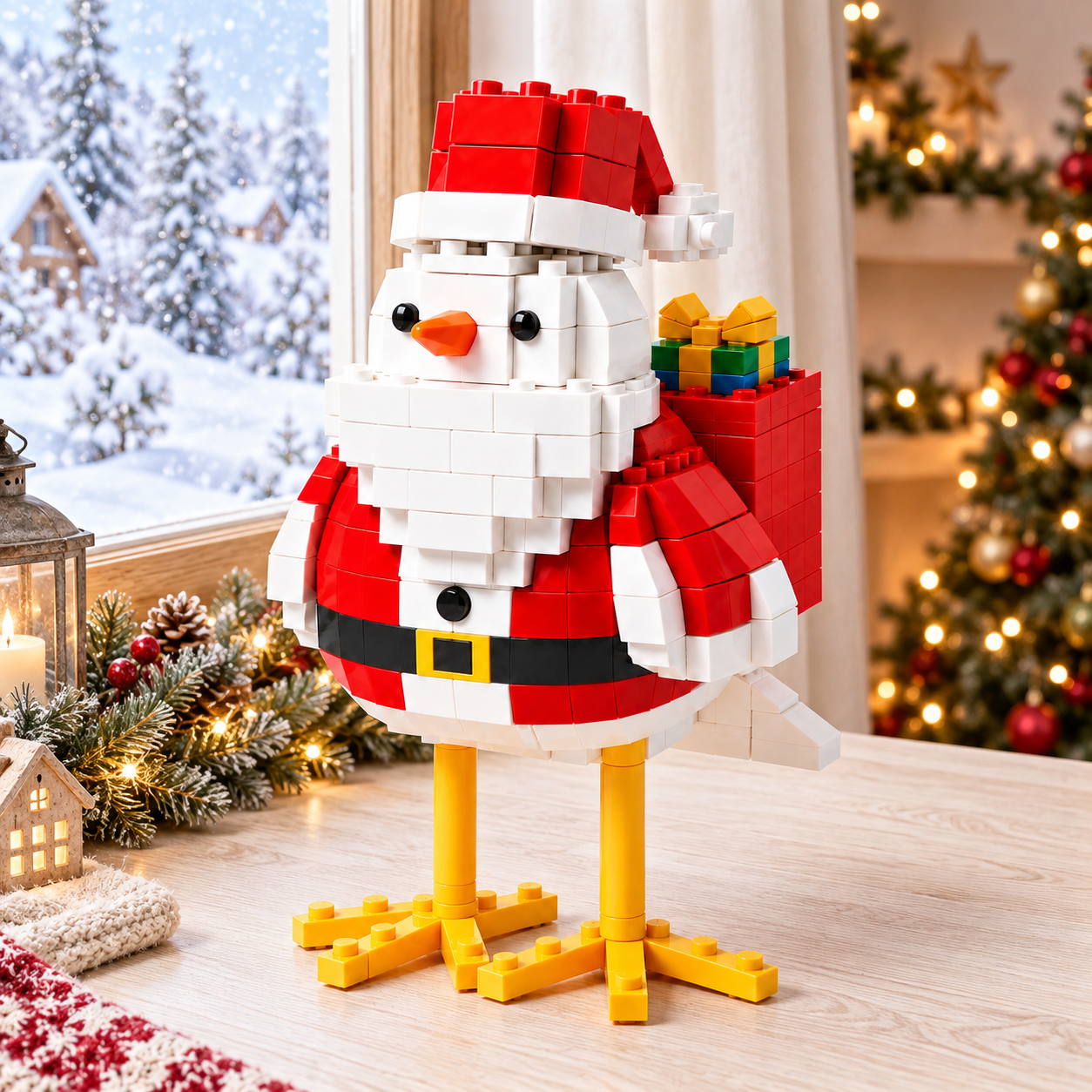 🎅🐦 Christmas Bird Duo Building Set