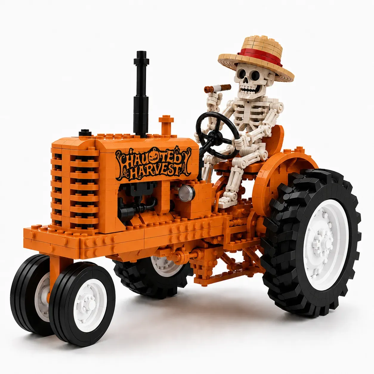 Haunted Harvest Skeleton Tractor Building Set – 2026 Halloween Edition
