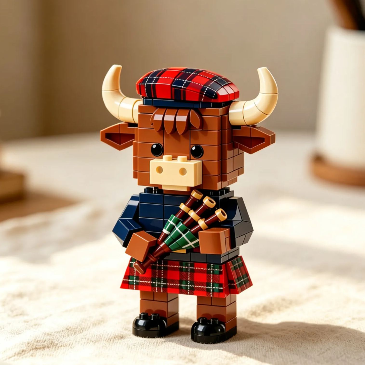 2026 Limited Edition--Scottish Highland Cow Bagpiper Brick Set