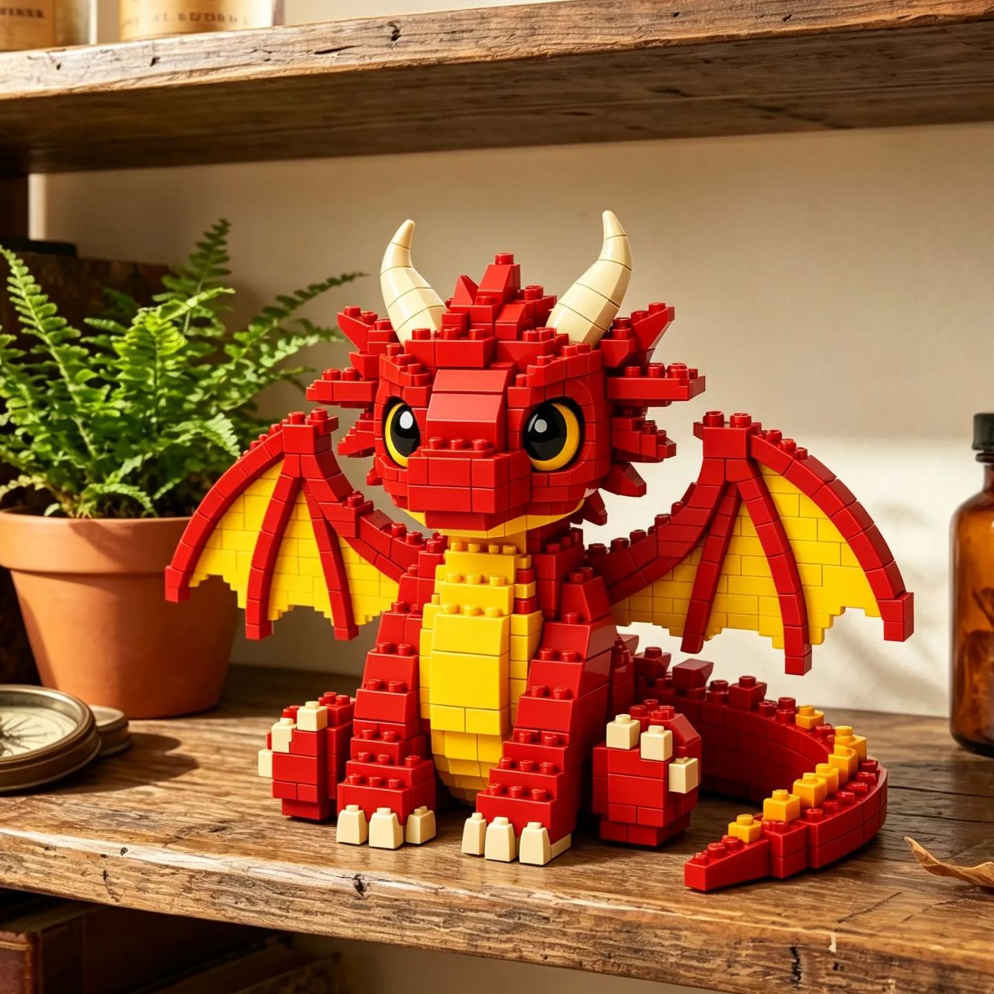 🐉 Tiny Flame Dragon Brick Set
