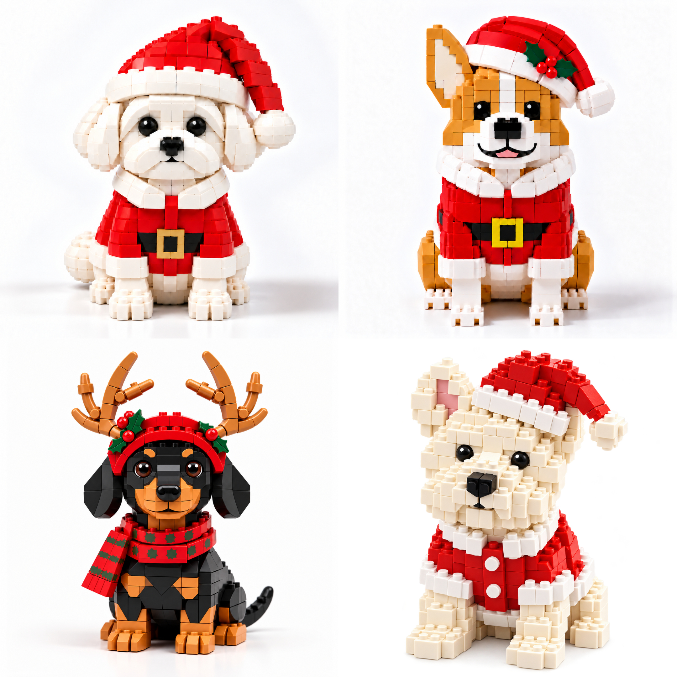 🐶🎄 Christmas Puppy Building Block Collection