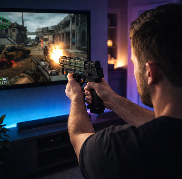 Retro Wireless Arcade Light Gun Controller for PC Shooting Games