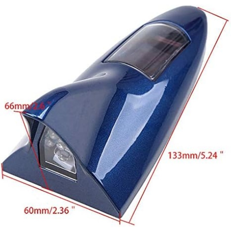 Solar-Powered LED Car Security Light - Shark Fin Antenna with Warning Flash