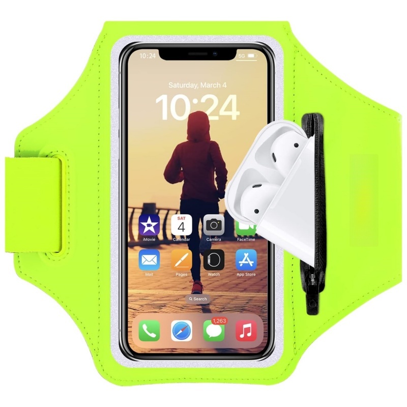 Running Armband with Zipper Pocket - Universal Fit & Sweat-Resistant