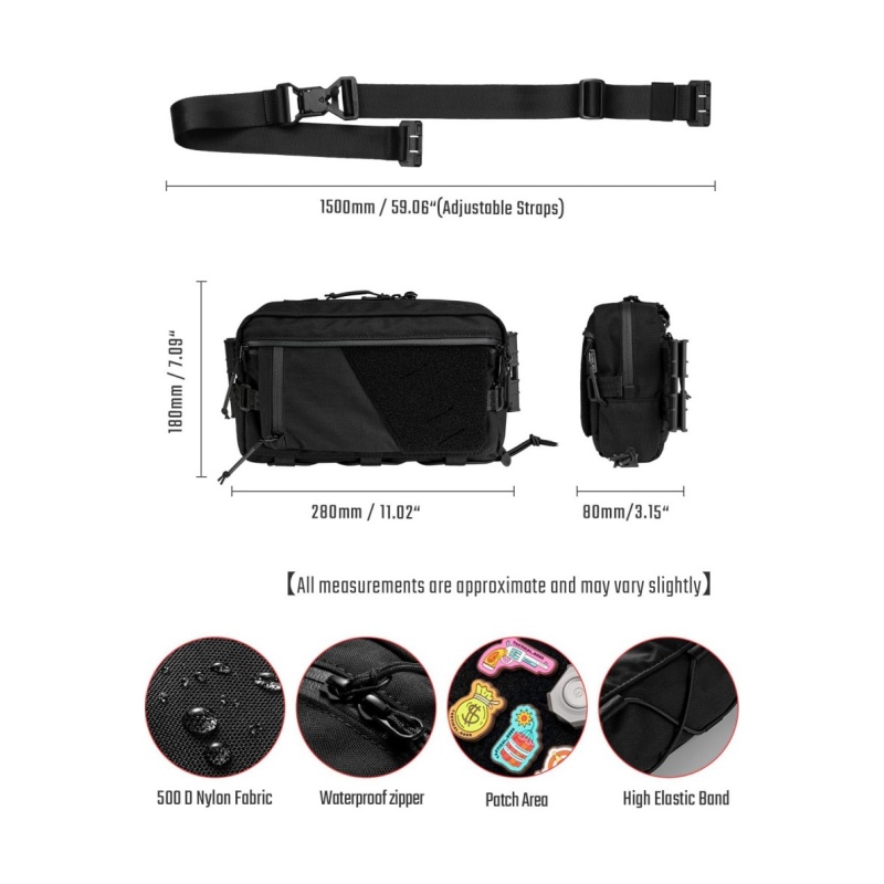 Modular EDC Sling Bag – Lightweight Crossbody Chest Pack for Travel & Outdoor