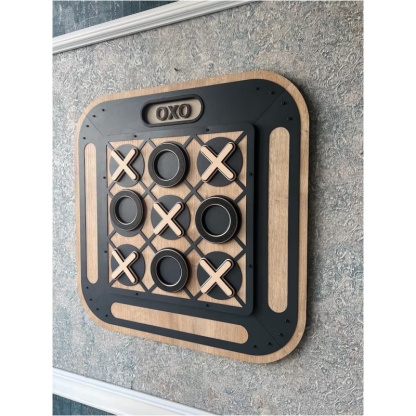 Magnetic Wall Scrabble Set – Modern Metal & Wood, 60x60 cm, Laser-Cut Wall Game