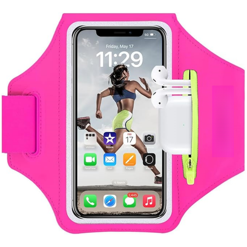Running Armband with Zipper Pocket - Universal Fit & Sweat-Resistant