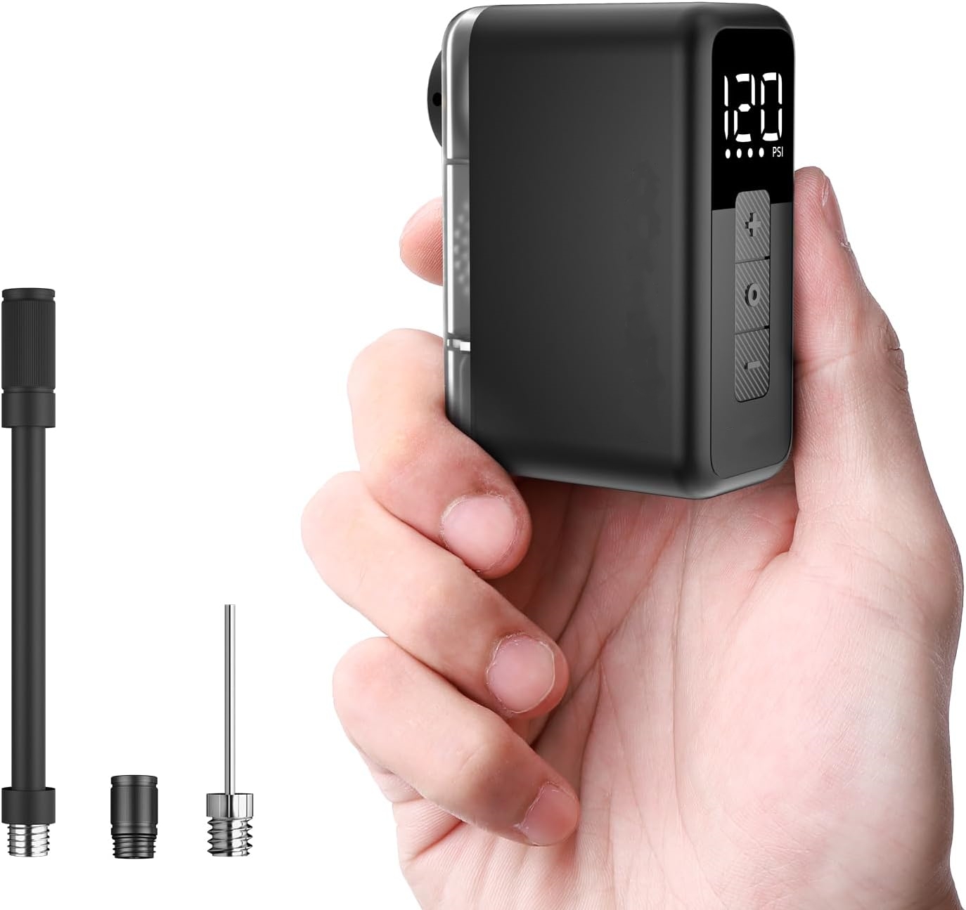 Pocket-Sized Electric Tire Inflator for Bikes & Sports Balls – USB-C Rechargeable Air Pump