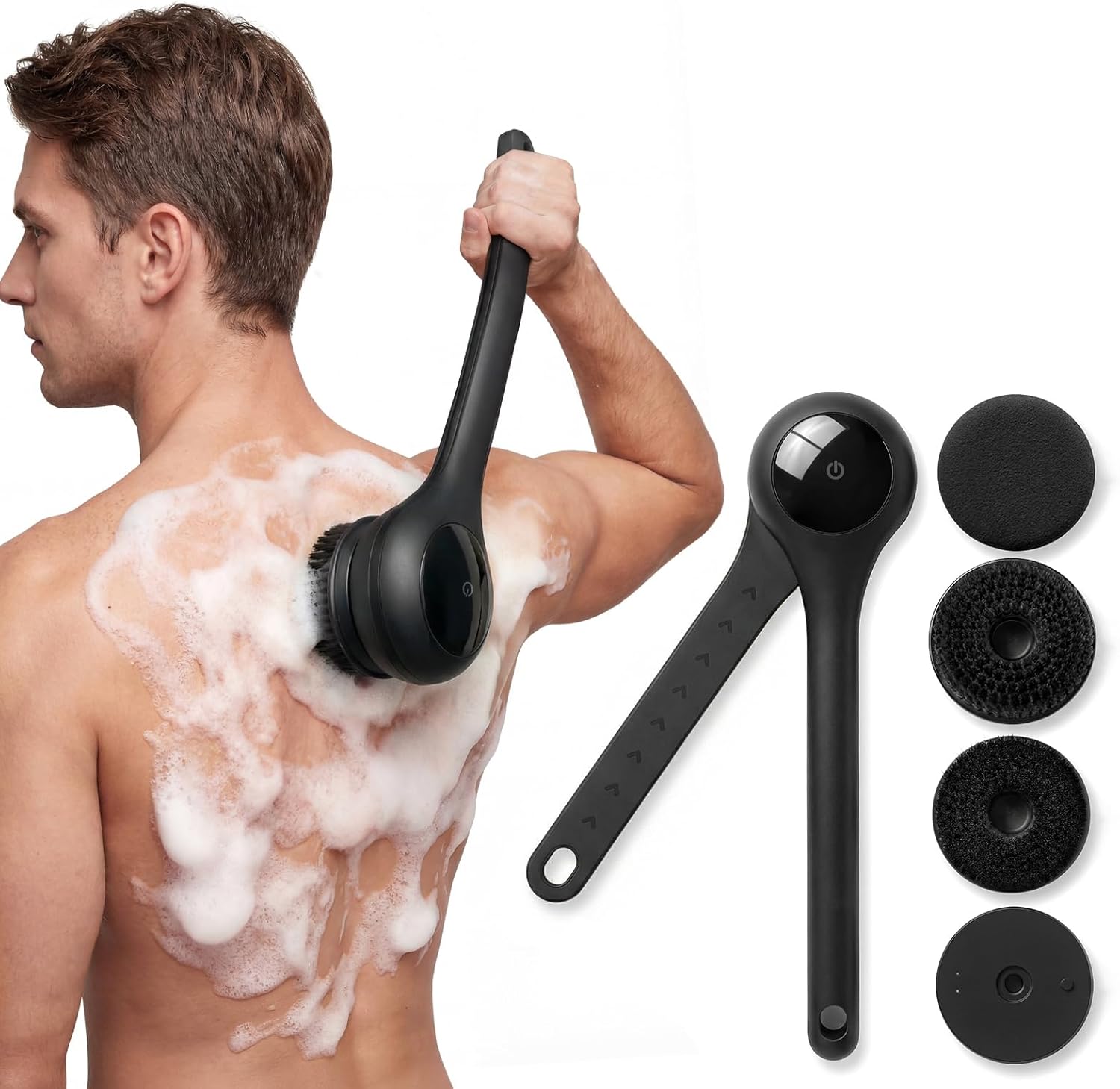 Electric shower brush back massager
