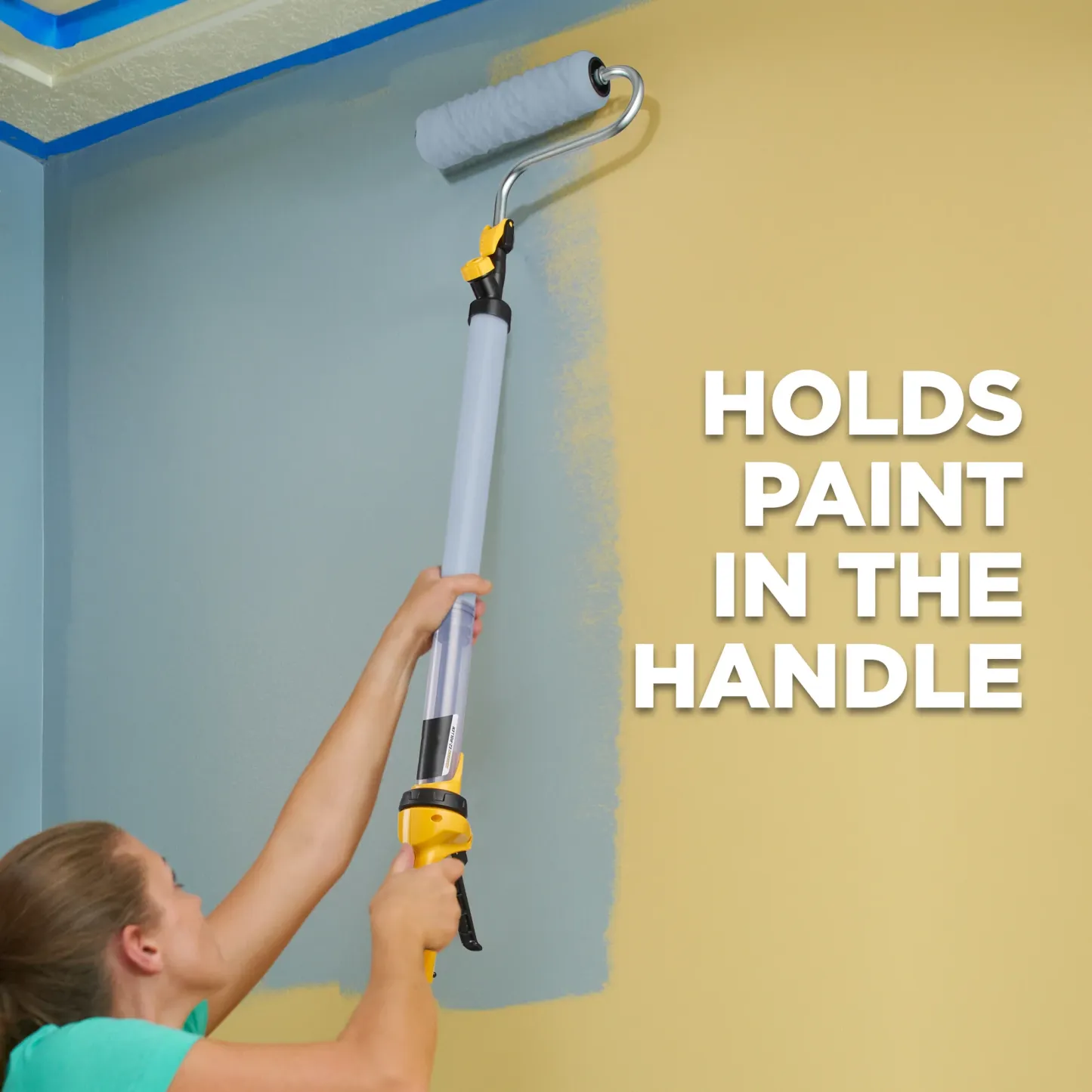 Refillable Paint Roller with Built-In Reservoir – Extended Reach Wall & Ceiling Painting Tool