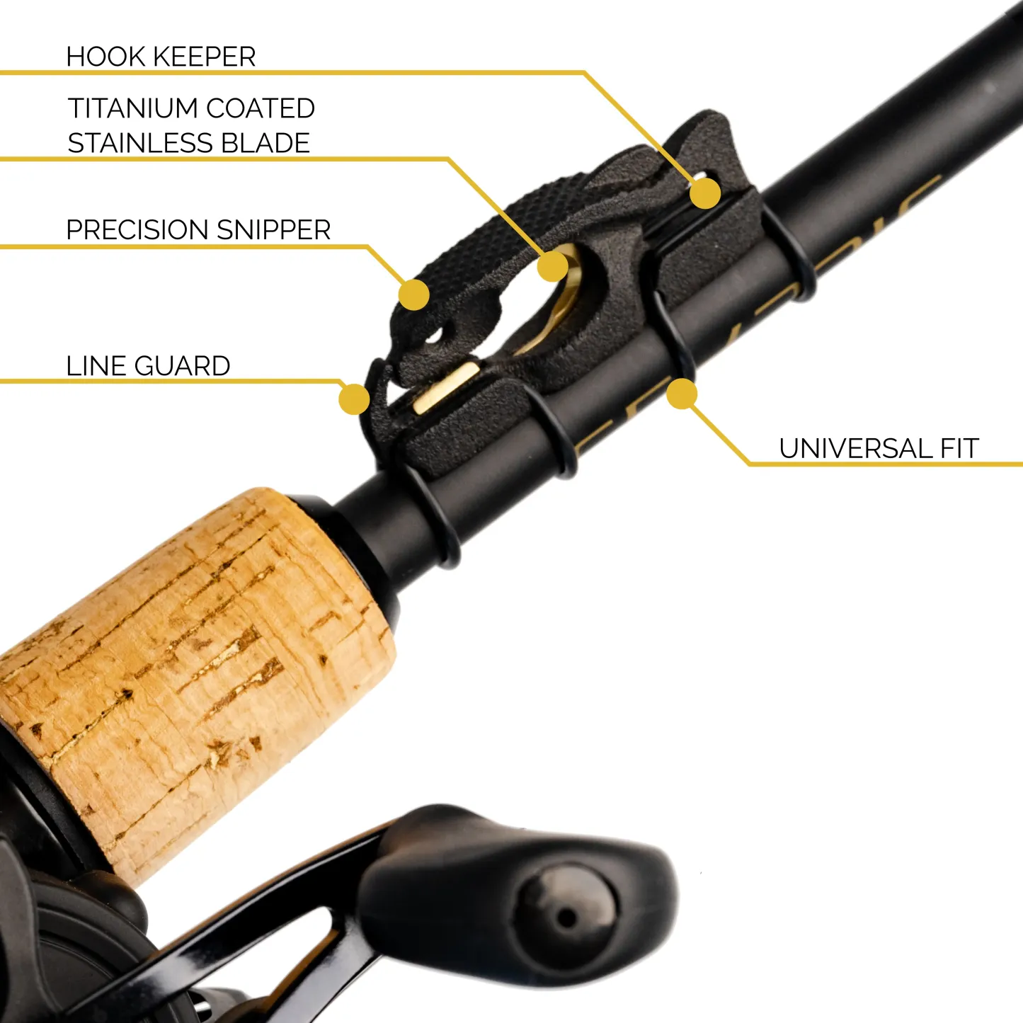 3-in-1 Fishing Tool – Rod Mounted Line Cutter, Snipper & Hook Keeper