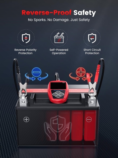Compact 12V Battery Tester, Simple & Reliable Car Battery Check Tool