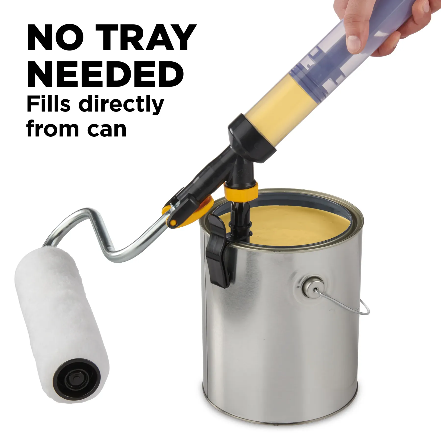 Refillable Paint Roller with Built-In Reservoir – Extended Reach Wall & Ceiling Painting Tool