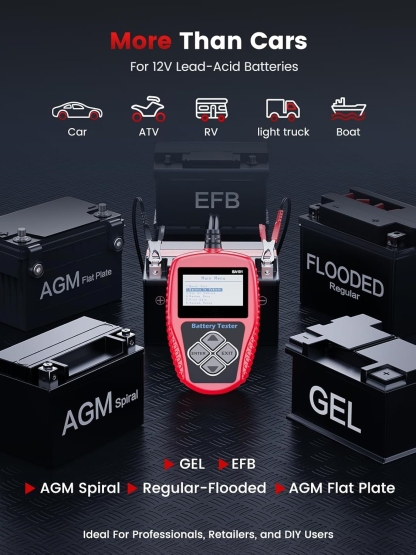 Compact 12V Battery Tester, Simple & Reliable Car Battery Check Tool