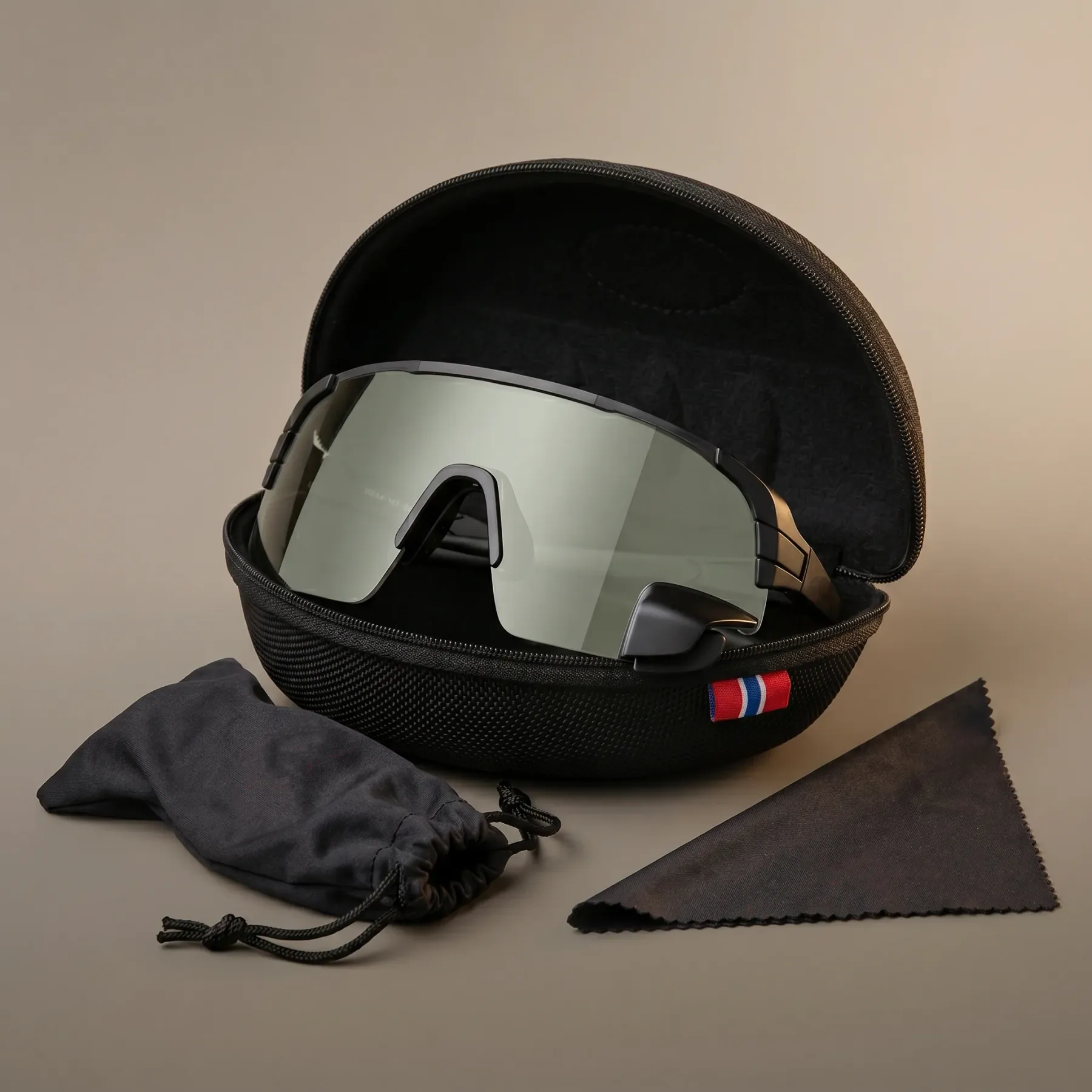 Wraparound Cycling Glasses with Rear Mirror