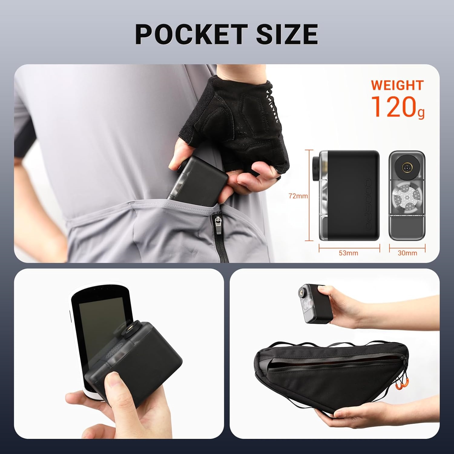Pocket-Sized Electric Tire Inflator for Bikes & Sports Balls – USB-C Rechargeable Air Pump