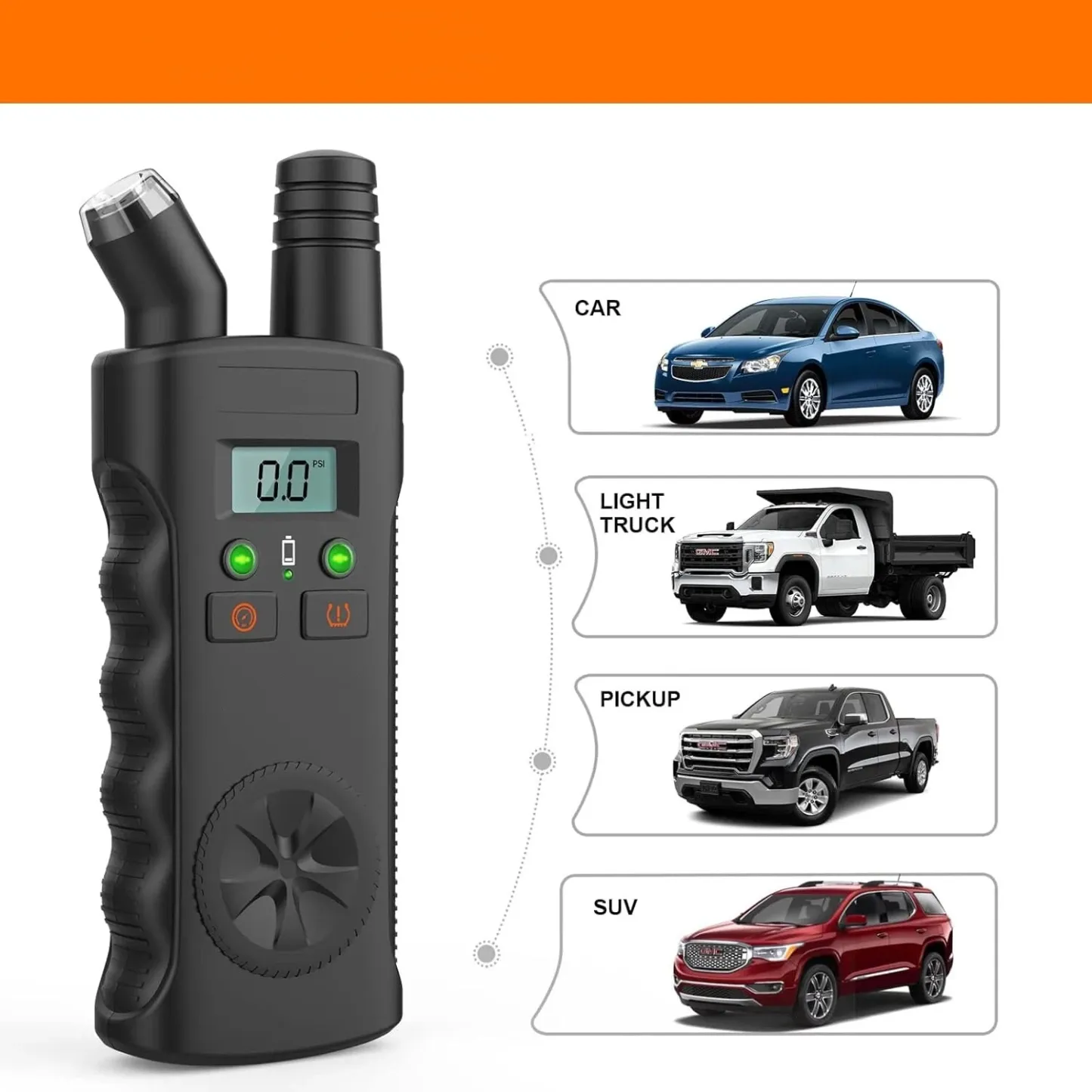 2-in-1 Tire Pressure Sensor Reset Tool & Digital Tire Pressure Gauge