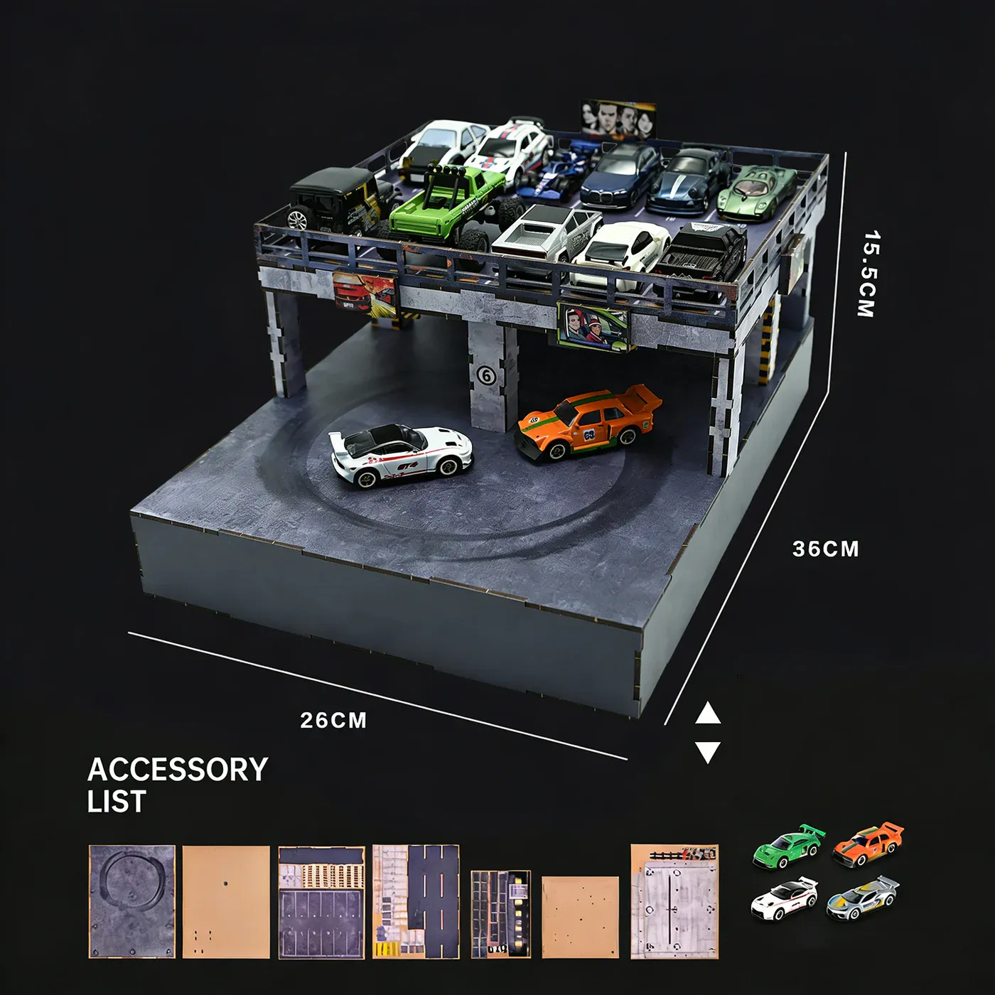 Magnetic Mini Drift Platform for 1/64 Scale Cars – Interactive Desktop Racing Display