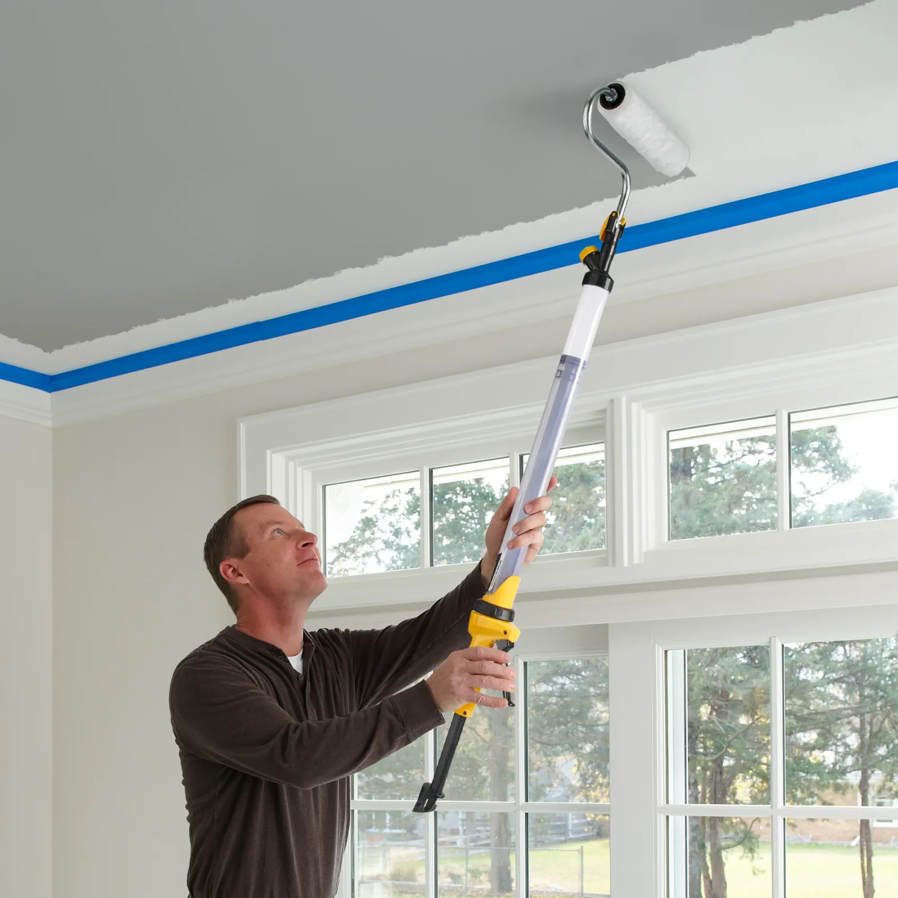 Refillable Paint Roller with Built-In Reservoir – Extended Reach Wall & Ceiling Painting Tool