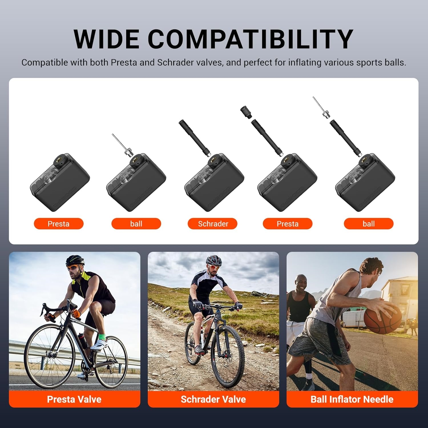 Pocket-Sized Electric Tire Inflator for Bikes & Sports Balls – USB-C Rechargeable Air Pump