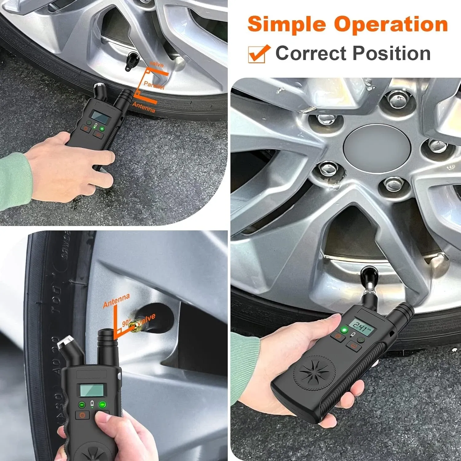 2-in-1 Tire Pressure Sensor Reset Tool & Digital Tire Pressure Gauge