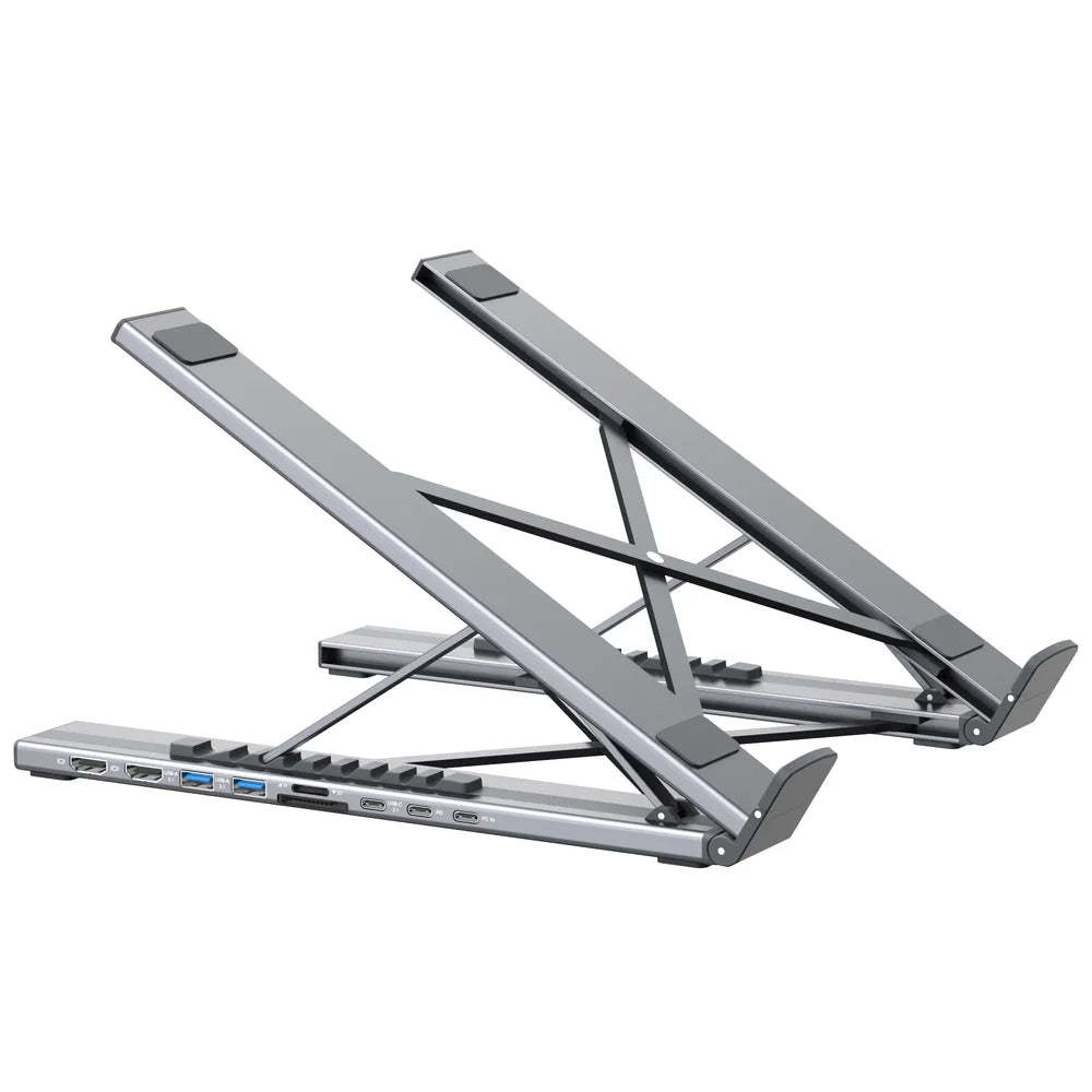 USB-C Laptop Dock Stand – 2-in-1 Stand & Hub | Supports External Displays