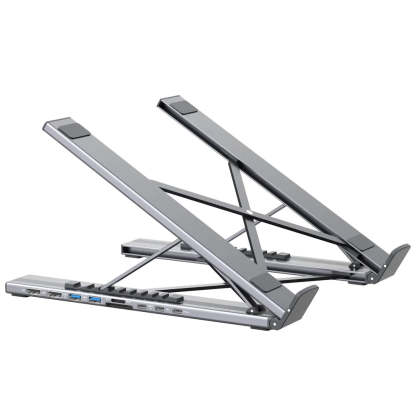 USB-C Laptop Dock Stand – 2-in-1 Stand & Hub | Supports External Displays