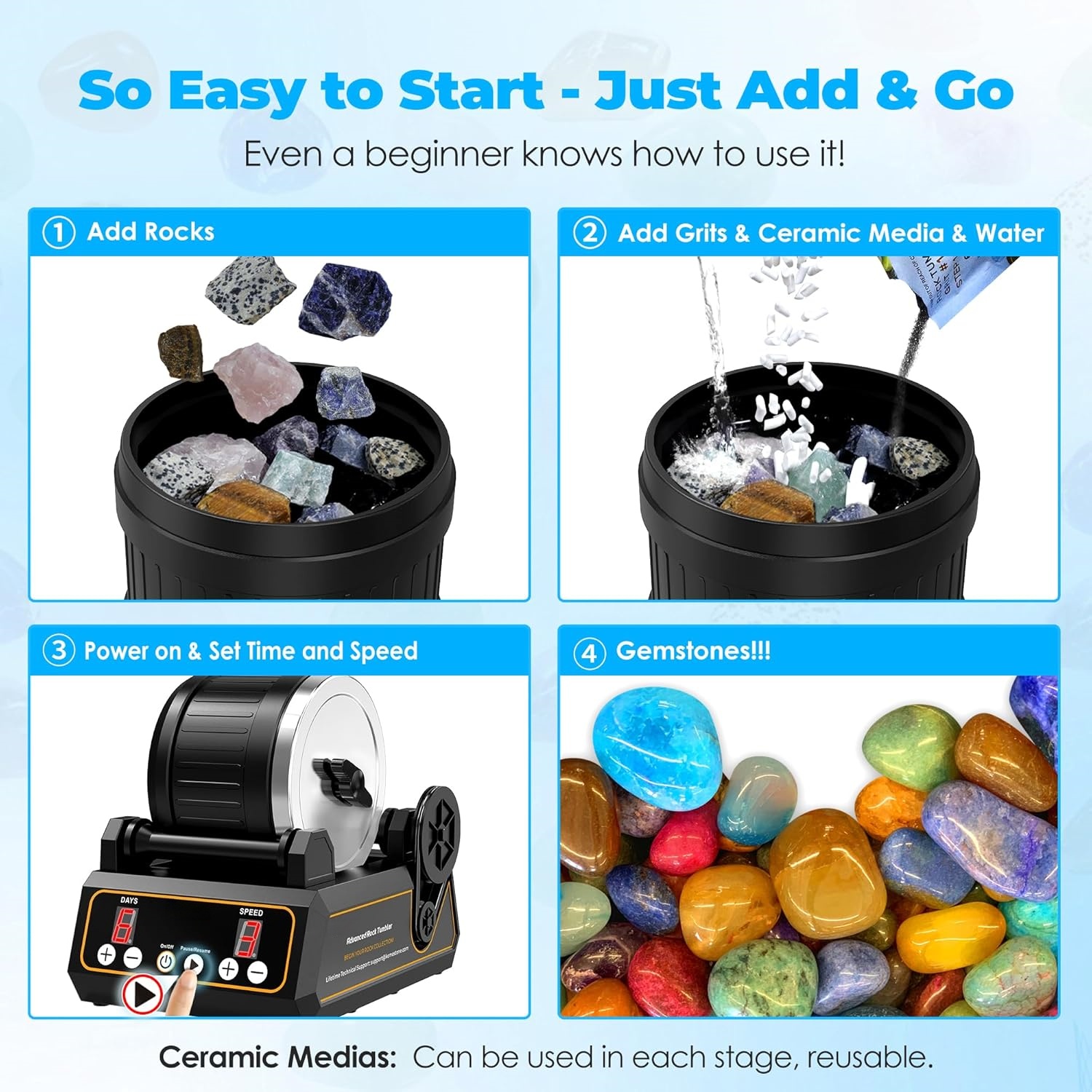 Professional Rock Tumbler Kit