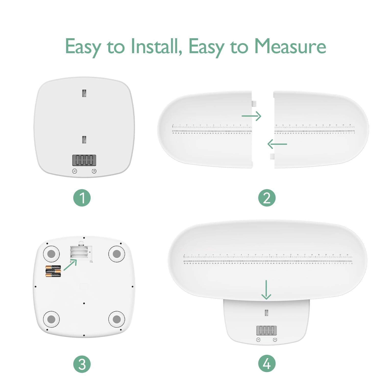 Baby Scale – Detachable Design for Weight & Height Measurement with LED Display