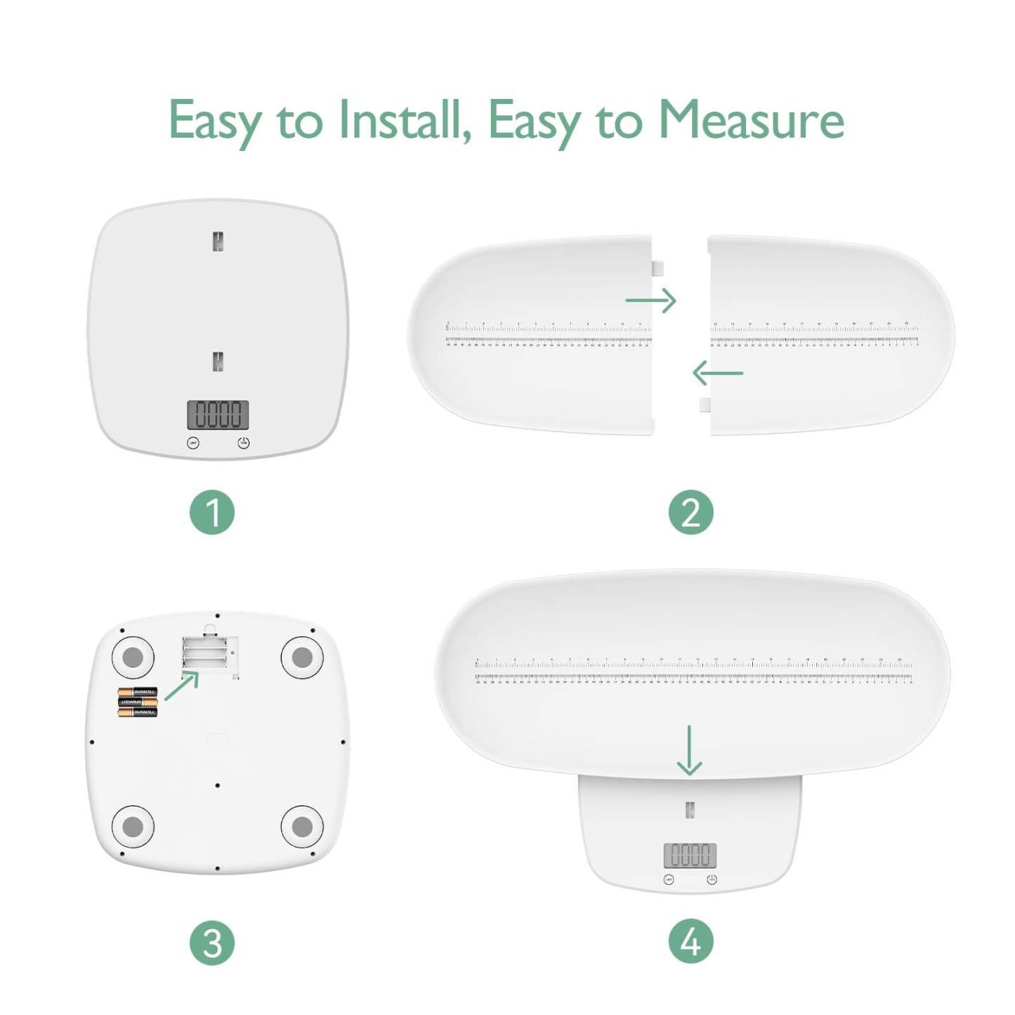 Baby Scale – Detachable Design for Weight & Height Measurement with LED Display