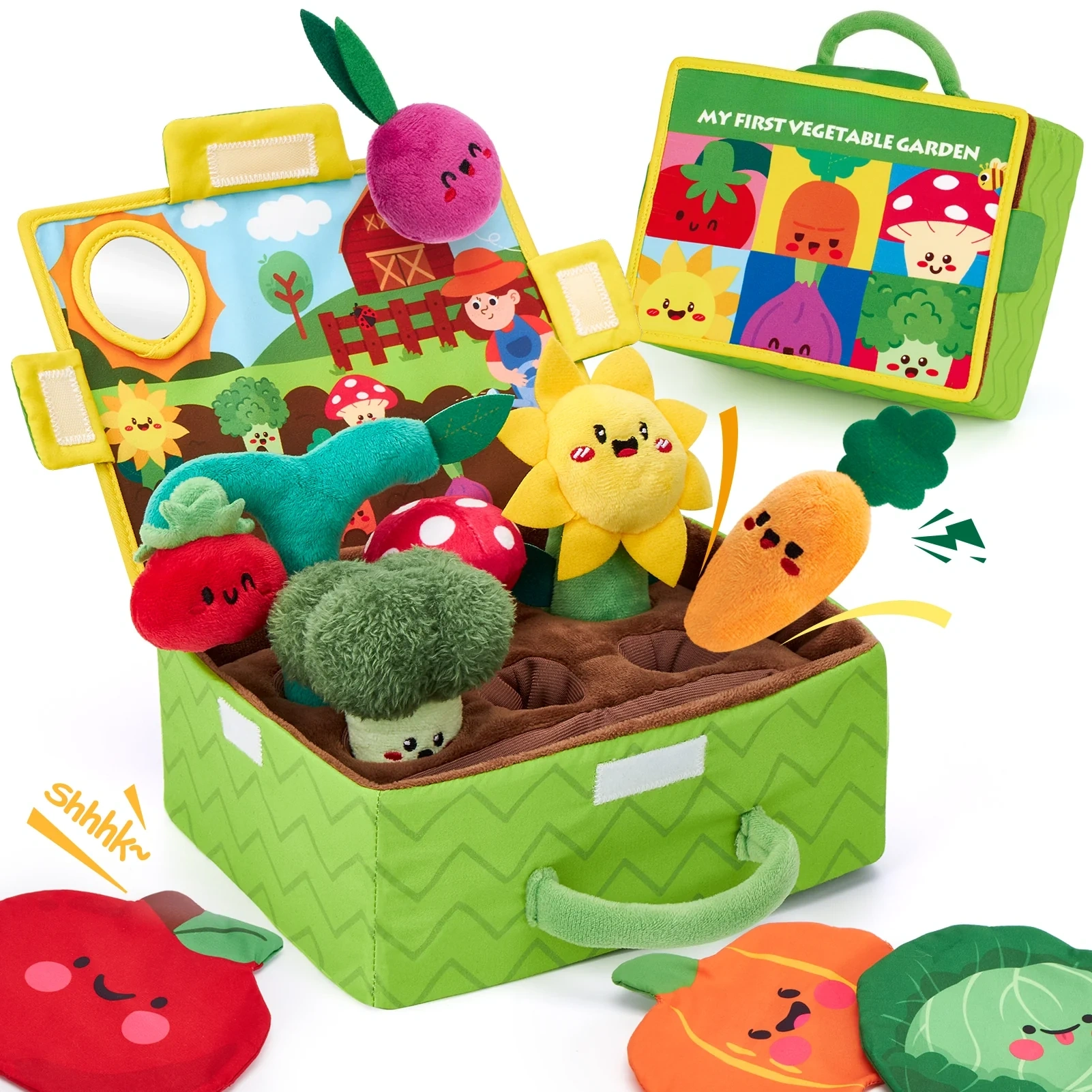 Baby's First Sensory Garden Toy – Montessori-Inspired Pull & Play Set 