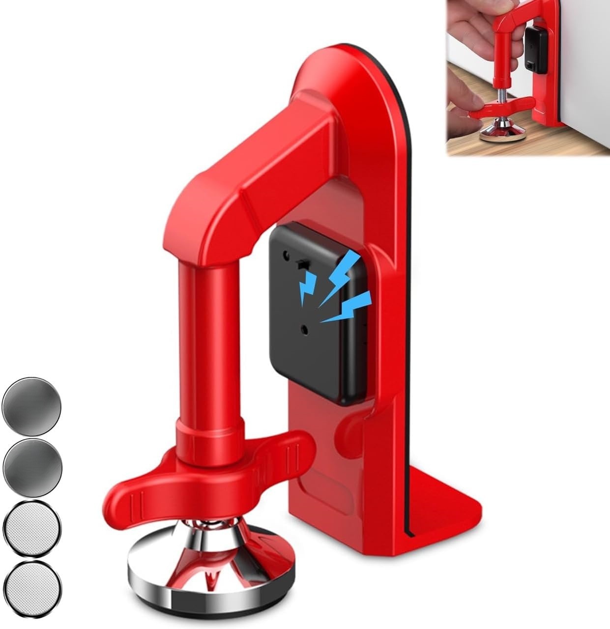 Portable Alarm Door Stopper – 80dB Vibration-Activated Security, Tool-Free Install, Travel-Ready