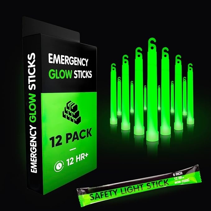 12-Hour Industrial Glow Sticks - Emergency & Survival Light Sticks