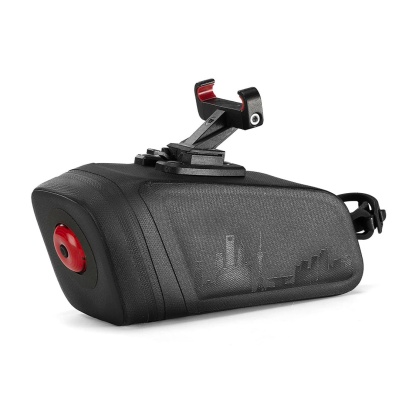 Brake-Sensor Saddle Bag with Rear Stop Light - Waterproof Bike Storage