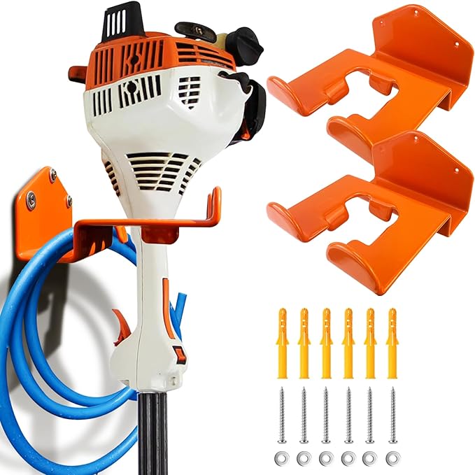 Weed Eater Wall Hanger - Heavy Duty Trimmer Rack for Garage & Shed Storage