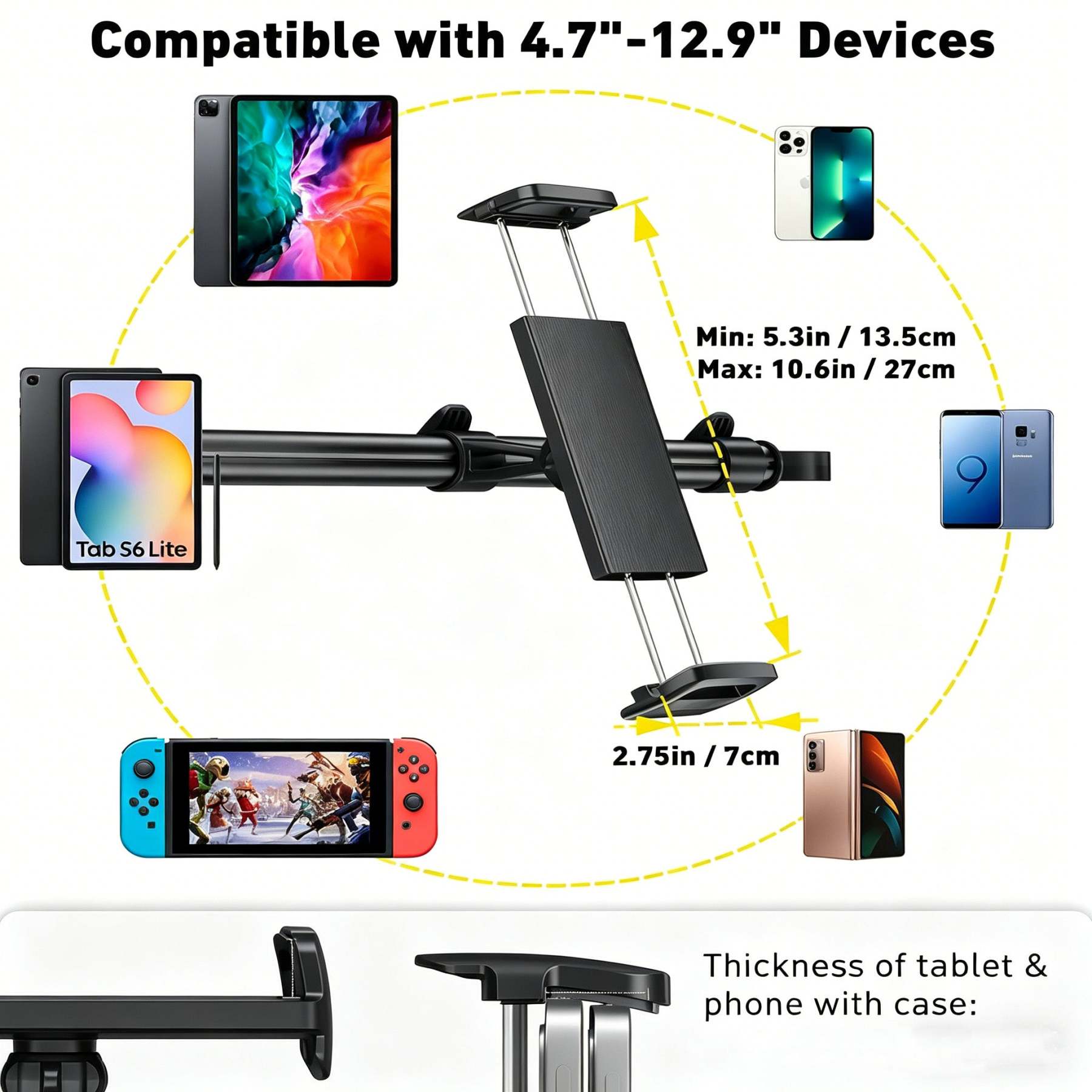 Car Rear Seat Tablet Holder