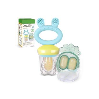 Baby fruit feeder and mini frozen snack tray set