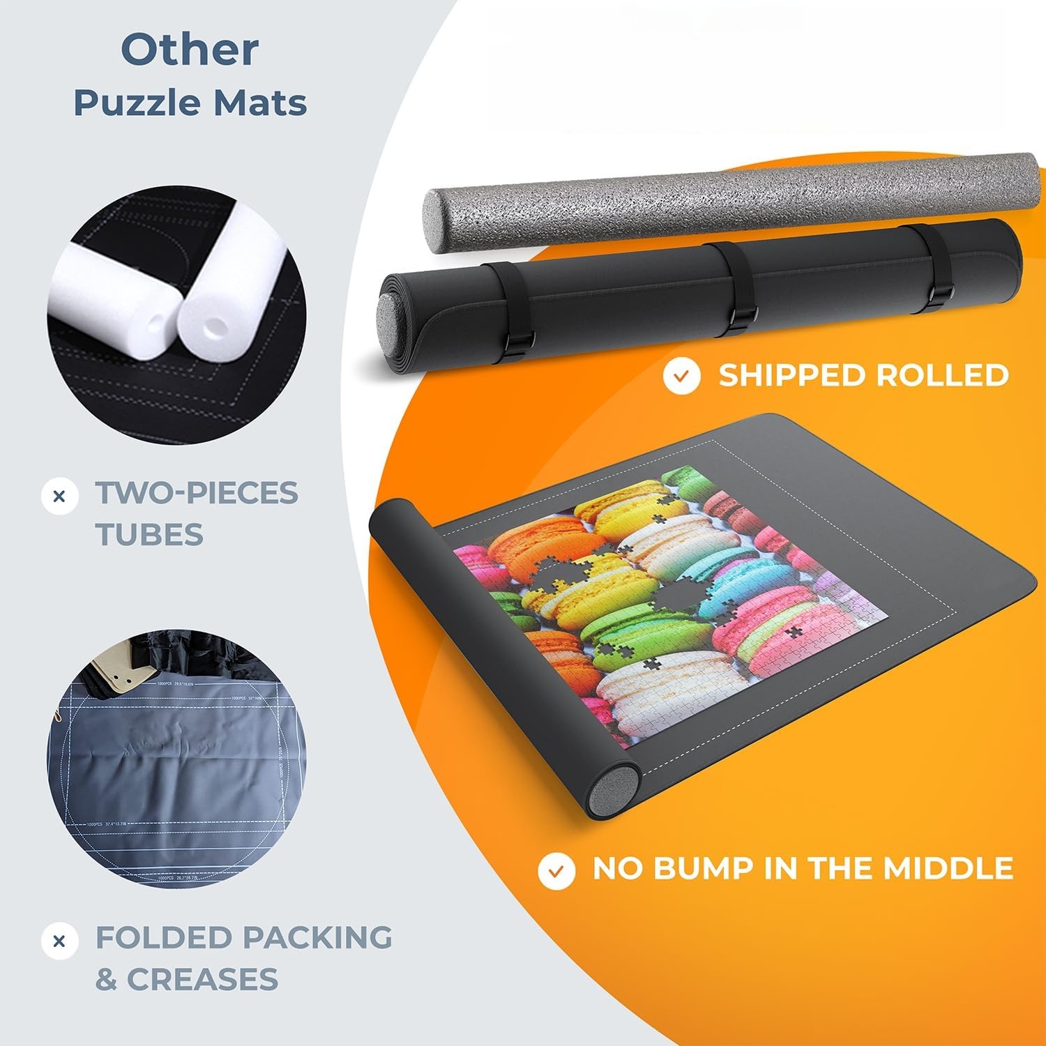 Roll-Up Puzzle Mat with Sorting Trays – Portable Storage Mat for Up to 1500 Pieces