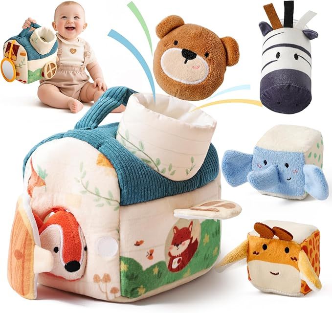 Baby Surprise Barn Toy – Plush Farm Animals with Real Sounds